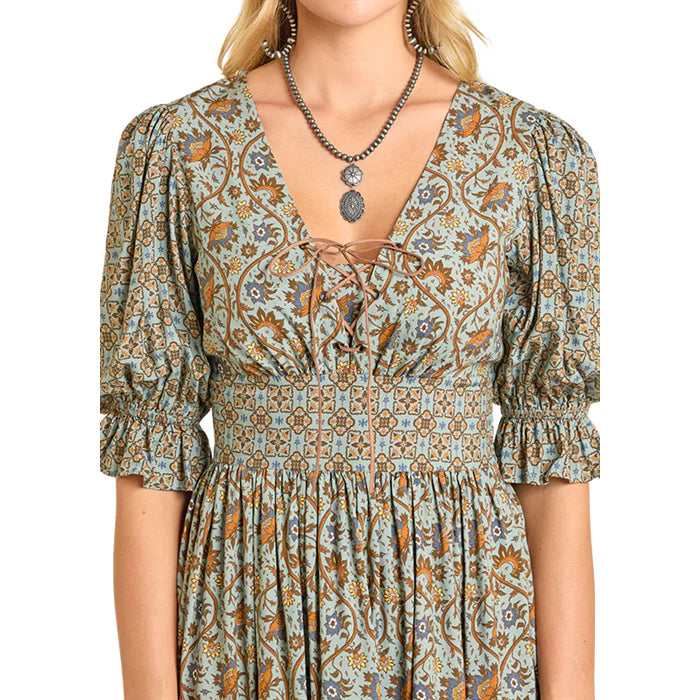 Rock & Roll Women's Smocked Mini Dress - Jade Green