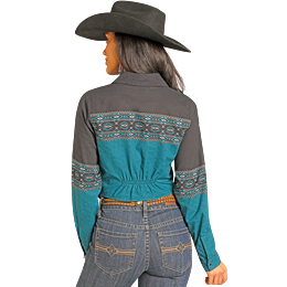 Rock & Roll Women's Long Sleeve Retro Aztec Border Shirt - Multiple Colours - Irvine Tack & Western Wear