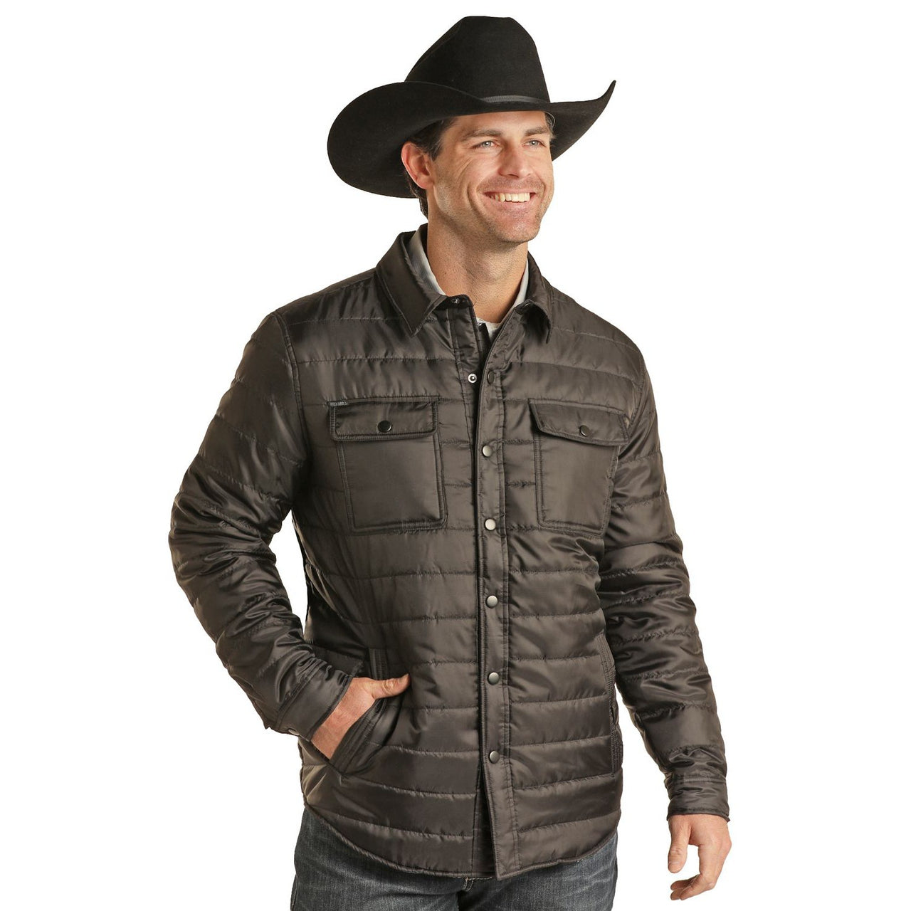 Rock & Roll Men's Solid Light Quilted Jacket