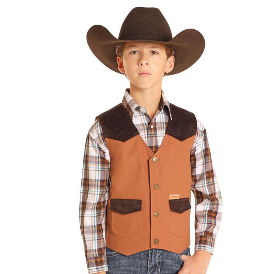 Powder River Kid's Rodeo Vest - Camel