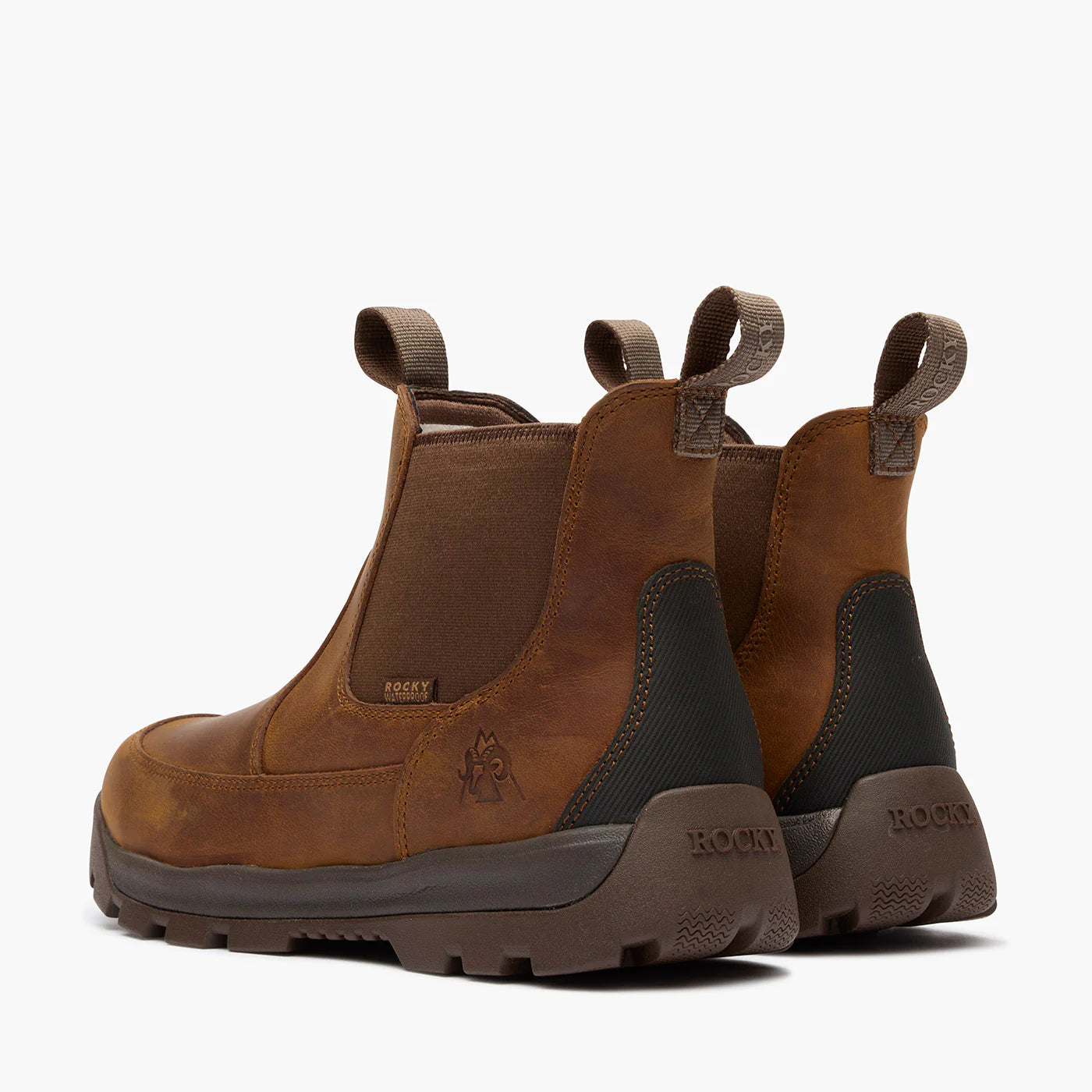 Rocky Men's Backlands Chelsea Outdoor 6" Deck Leather Boot - Red Dirt