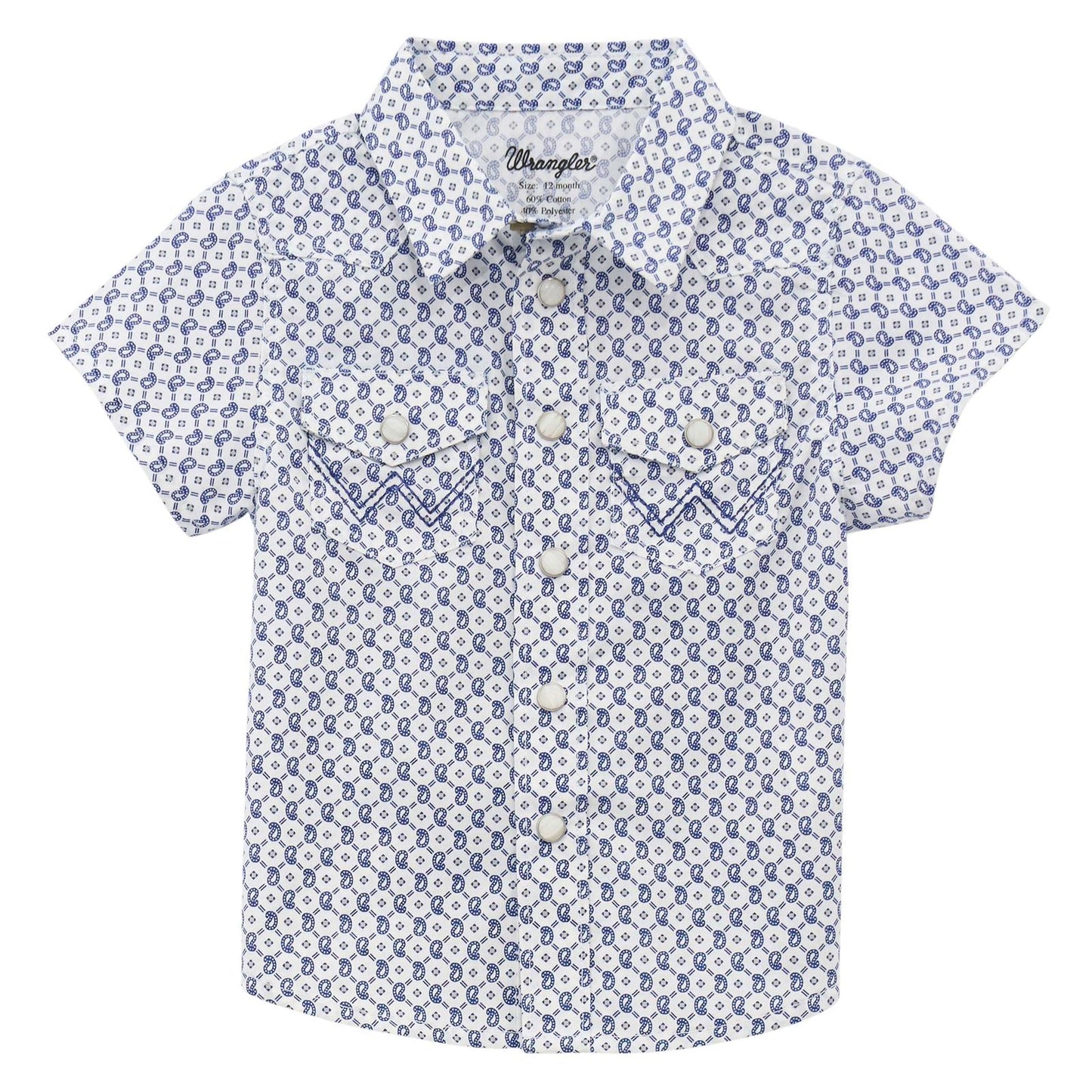 Wrangler Baby Boy Long Sleeve Shirt - Blue/White