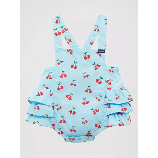 Wrangler® Baby Girl's Western Printed Ruffle Onesie/Bodysuit  - Blue