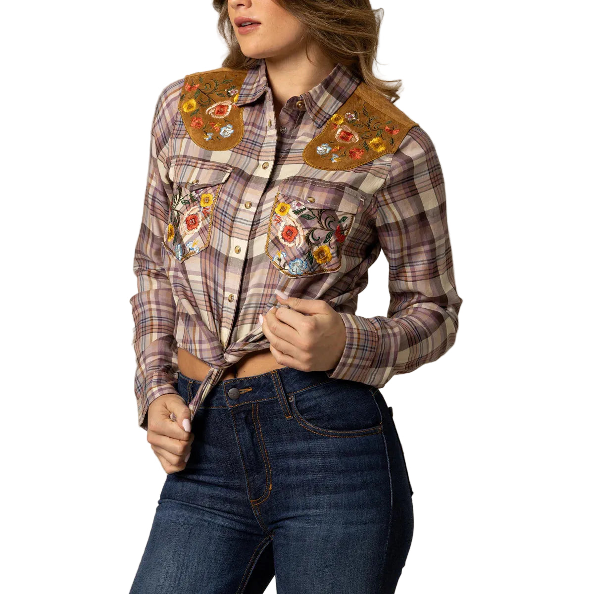 Kimes Women's Long Sleeve Bailey Embroidered Shirt- Multiple Colours