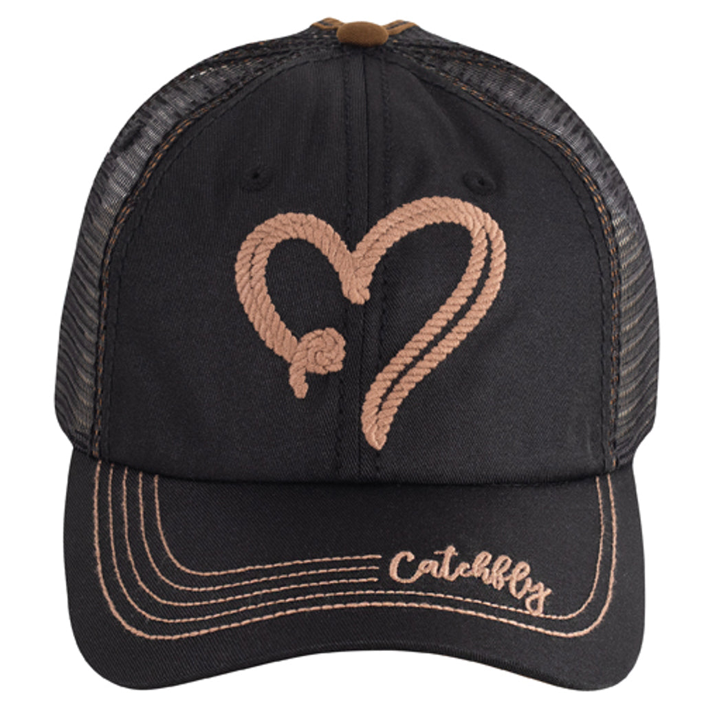 Catchfly Women's Rope Heart Baseball Cap - Black