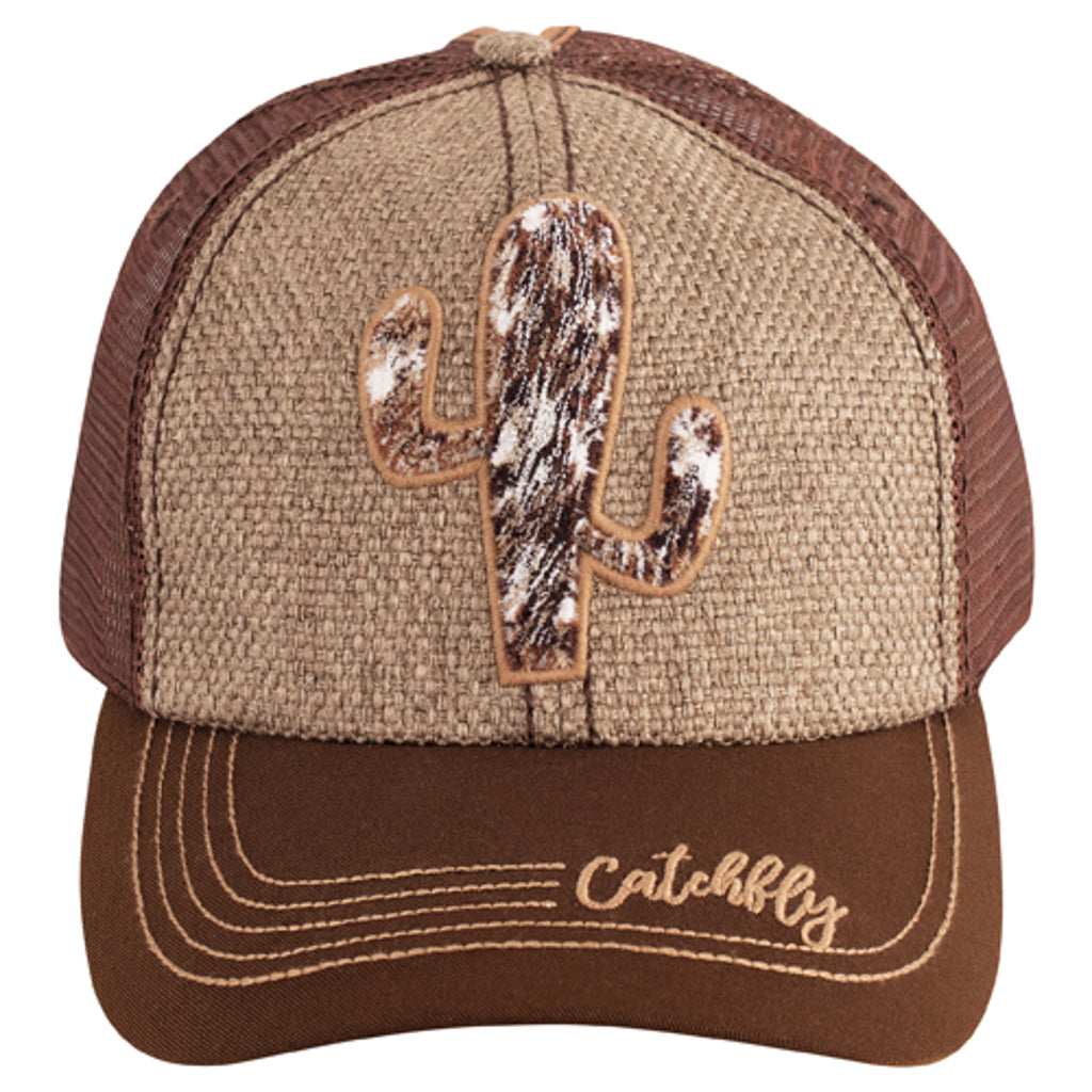 Catchfly Women's Fuzzy Saguaro Baseball Cap - Beige/Brown
