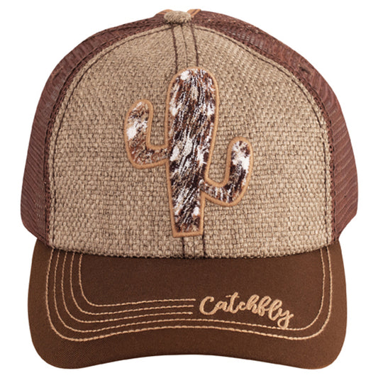 Catchfly Women's Fuzzy Saguaro Baseball Cap - Beige/Brown