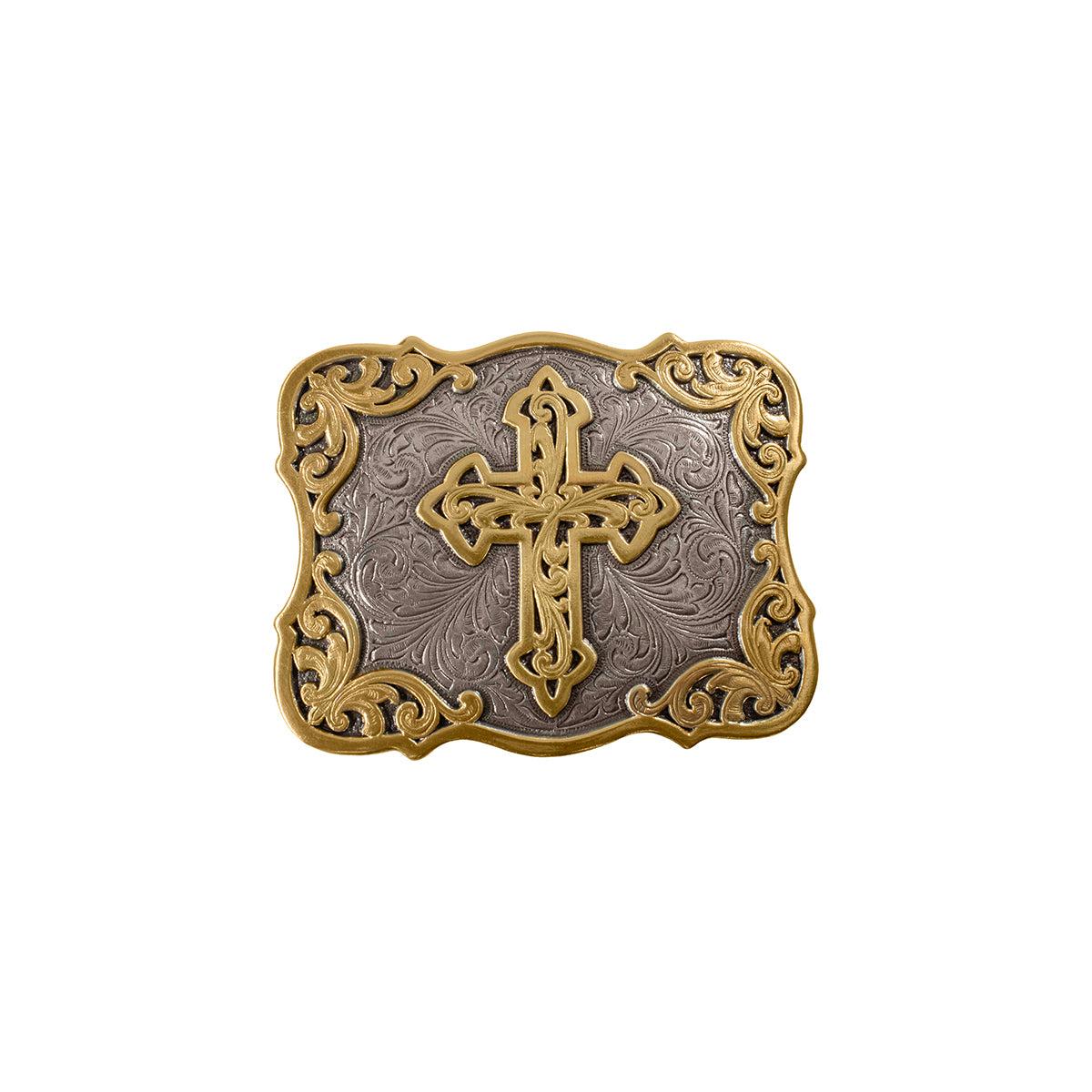 Blazin Roxx Rectangle Cross Filigree Buckle