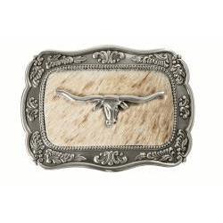 Blazin Roxx Women's Rectangle Long Horn Calf Hair Buckle
