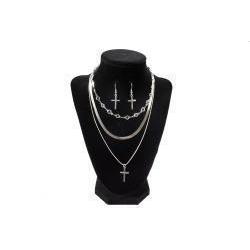Blazin Roxx Cross Earring and Necklace Set-