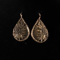 Blazin Roxx Tear Drop Sunflower Gold Earrings - Irvine Tack & Western Wear
