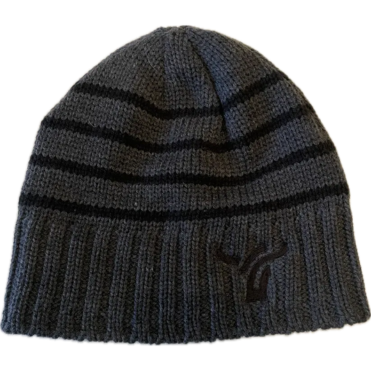 B8 Ranch Apparel Board Toque with Micro Fleece & Black Stripes - Grey