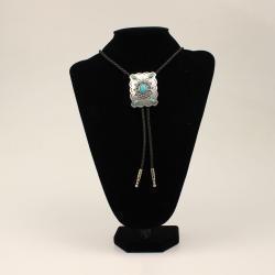 M&F Bolo Rectangle Western Concho with Turquoise Stones