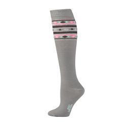 M&F Boot Doctor Women's Over the Calf Aztec Print Socks- Grey