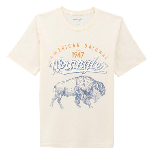 Wrangler Boy's Graphic Short Sleeve Tee Shirt - Antique White Heather