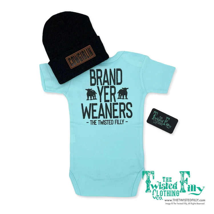 The Twisted Filly Clothing Brand Yer Weaners SS Infant One Piece - Turquoise