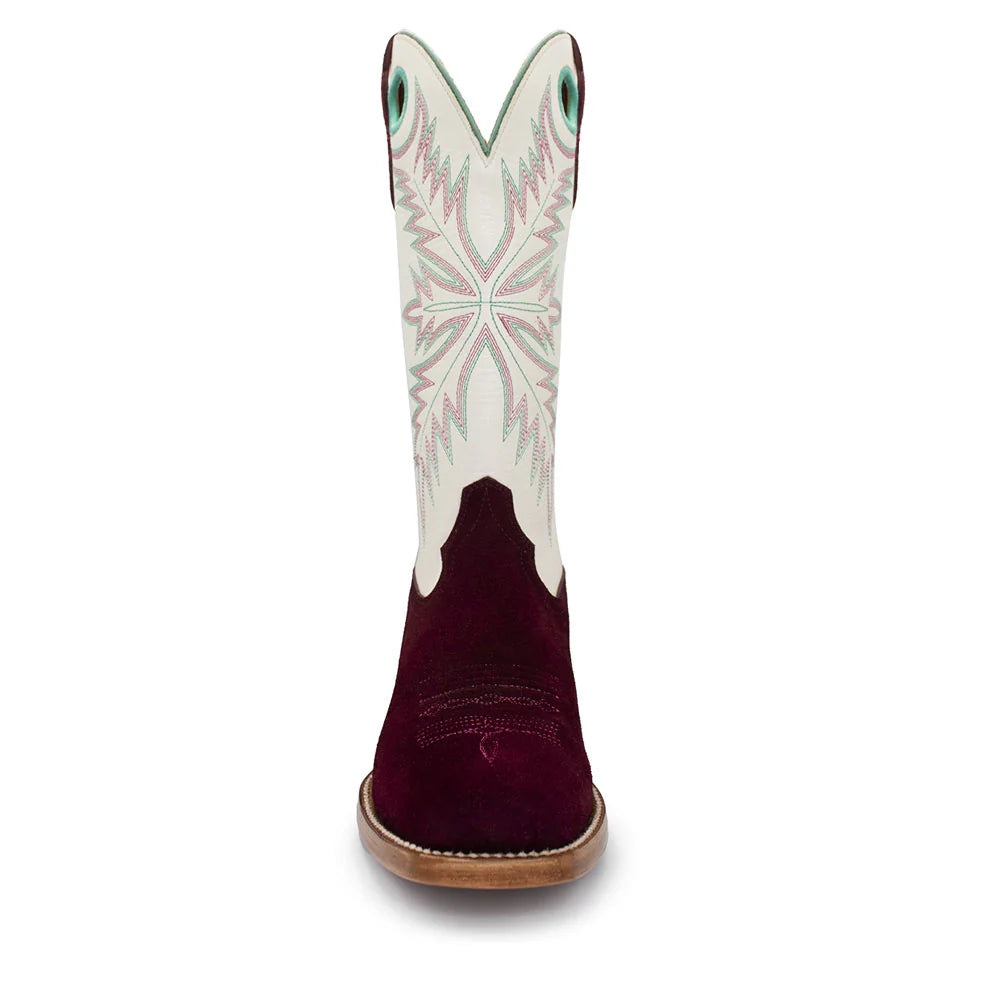 Rocking Diamond Brand Women's Rough Out Cutter Cowgirl Boots - Burgundy