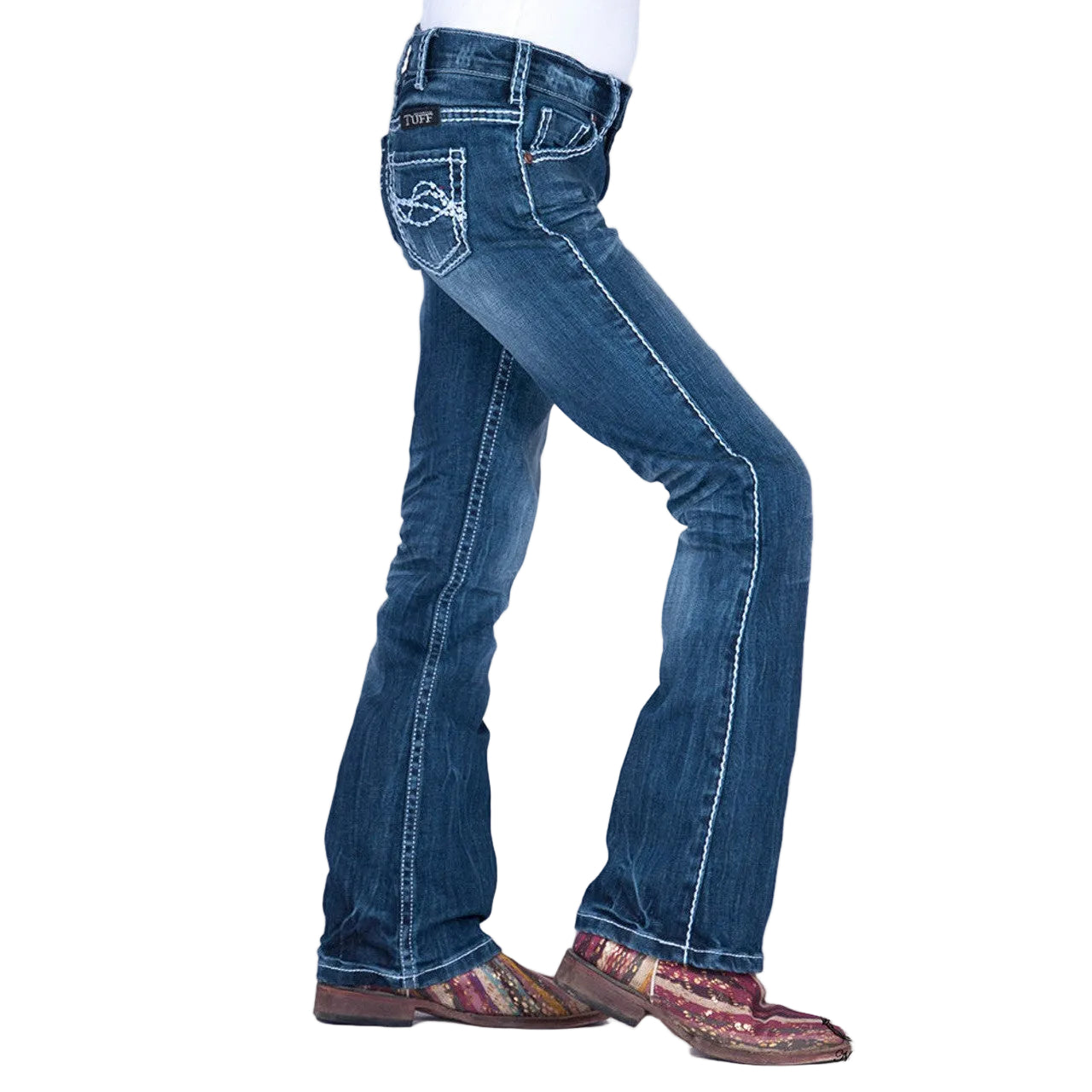 Cowgirl Tuff Girl's Edgy Jeans - Medium Wash
