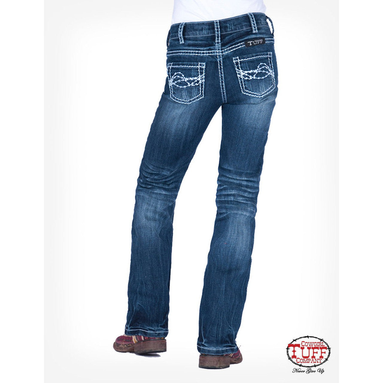 Cowgirl Tuff Girl's Edgy Jeans - Medium Wash