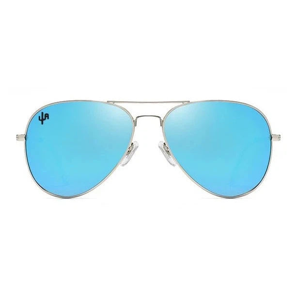 Cactus Alley Aviator Sunglasses - Blue/Silver