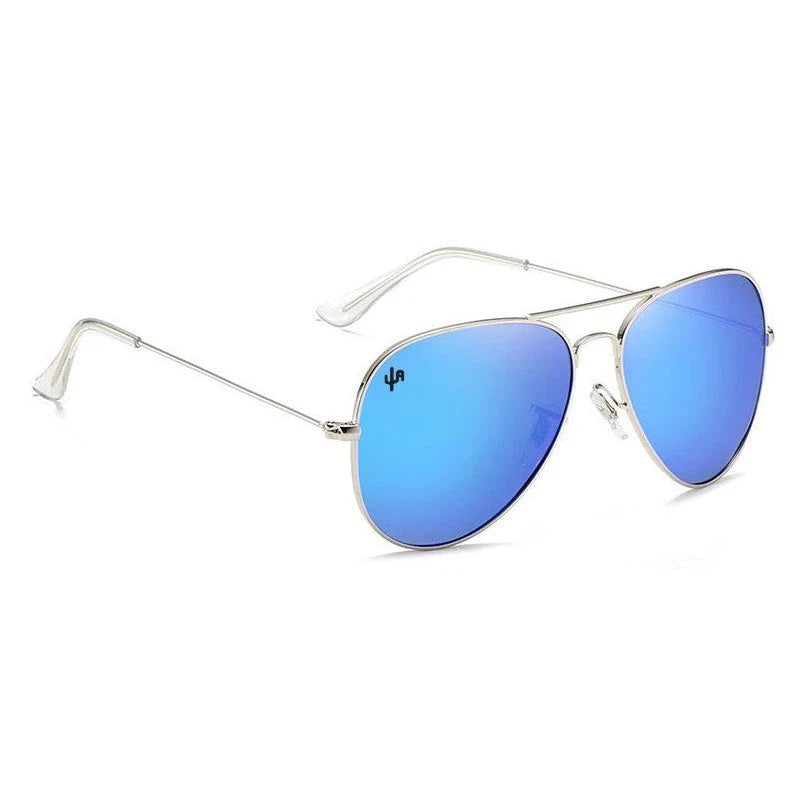 Cactus Alley Aviator Sunglasses - Royal Blue/Silver