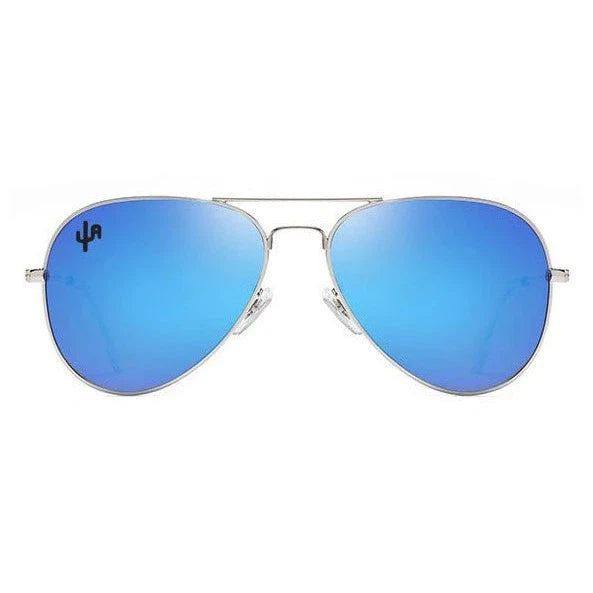 Cactus Alley Aviator Sunglasses - Royal Blue/Silver