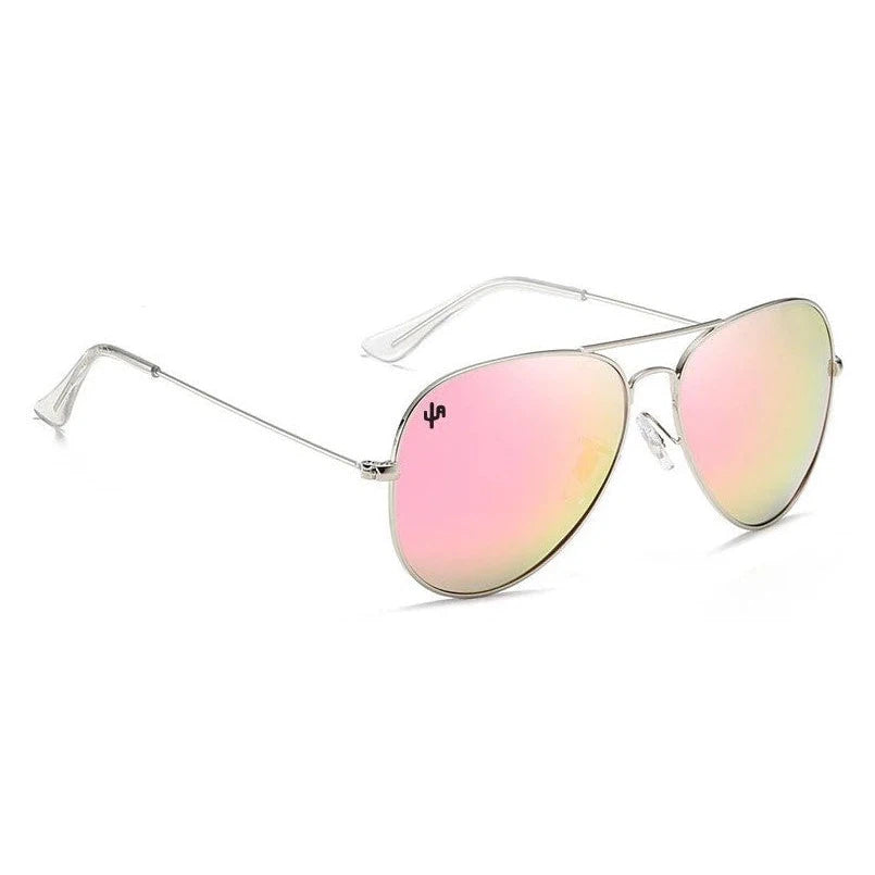 Cactus Alley Aviator Sunglasses - Pink/Silver