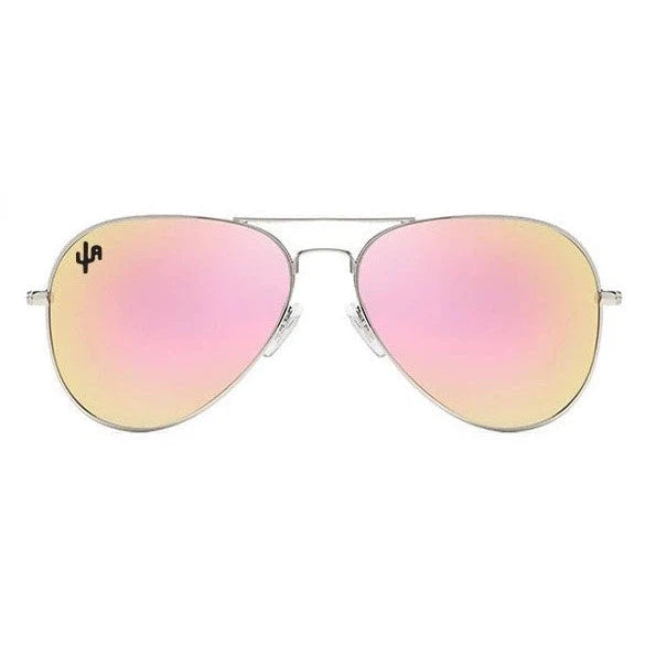 Cactus Alley Aviator Sunglasses - Pink/Silver