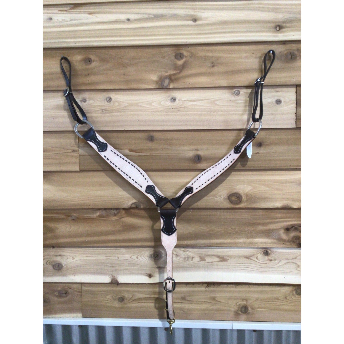 San Saba 2" Shaped R/O Breast Collar with Buckstitch-Chocolate Leather