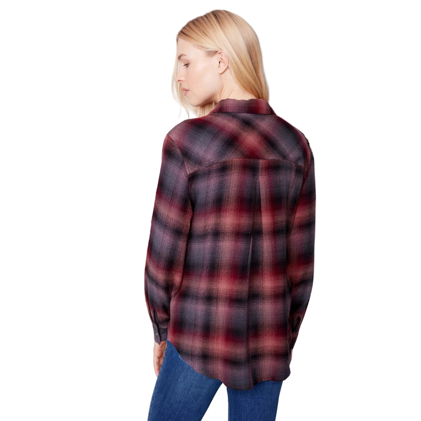 Charlie B Women's Soft Button Down w/Front Pocket - Porto