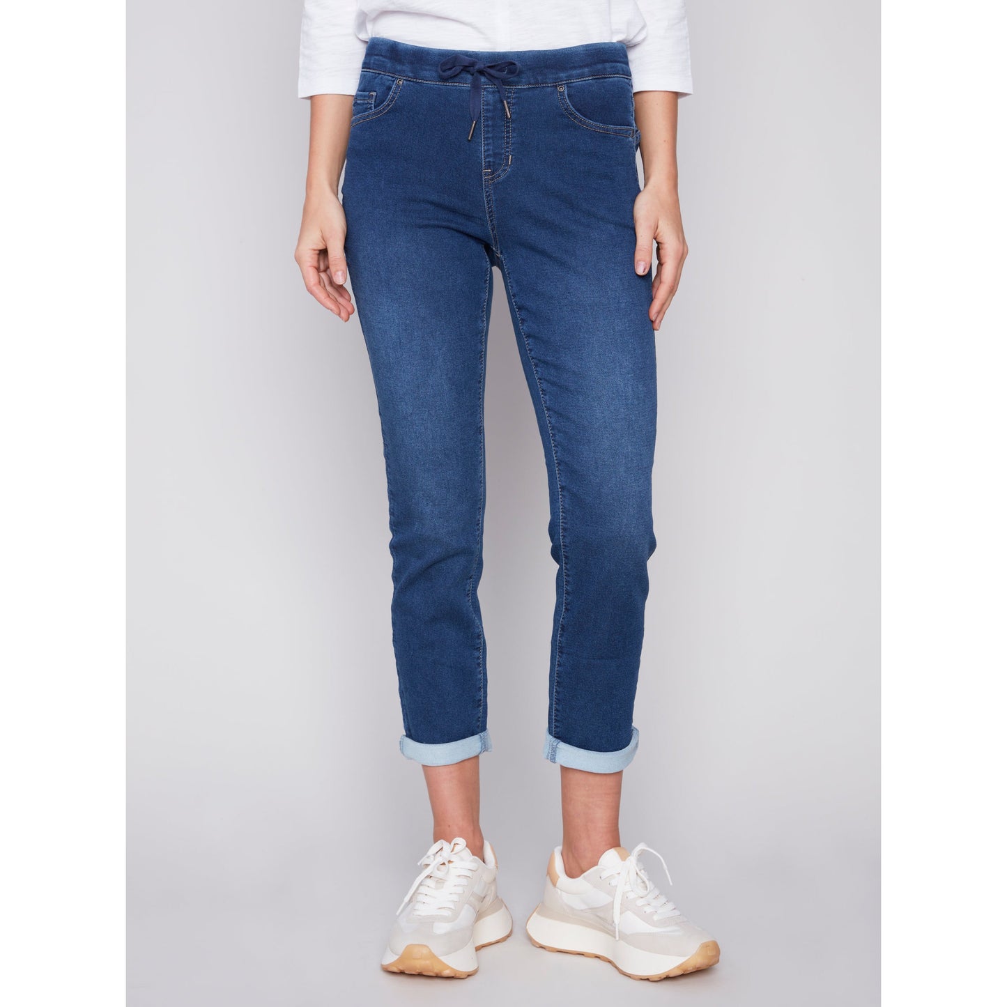 Charlie B Women's Knit Denim Joggers - Indigo
