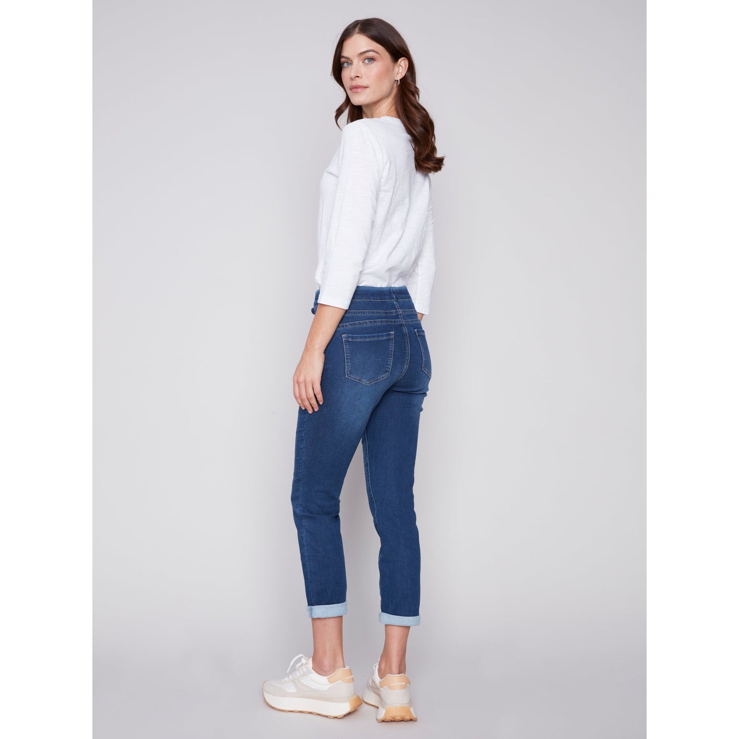 Charlie B Women's Knit Denim Joggers - Indigo