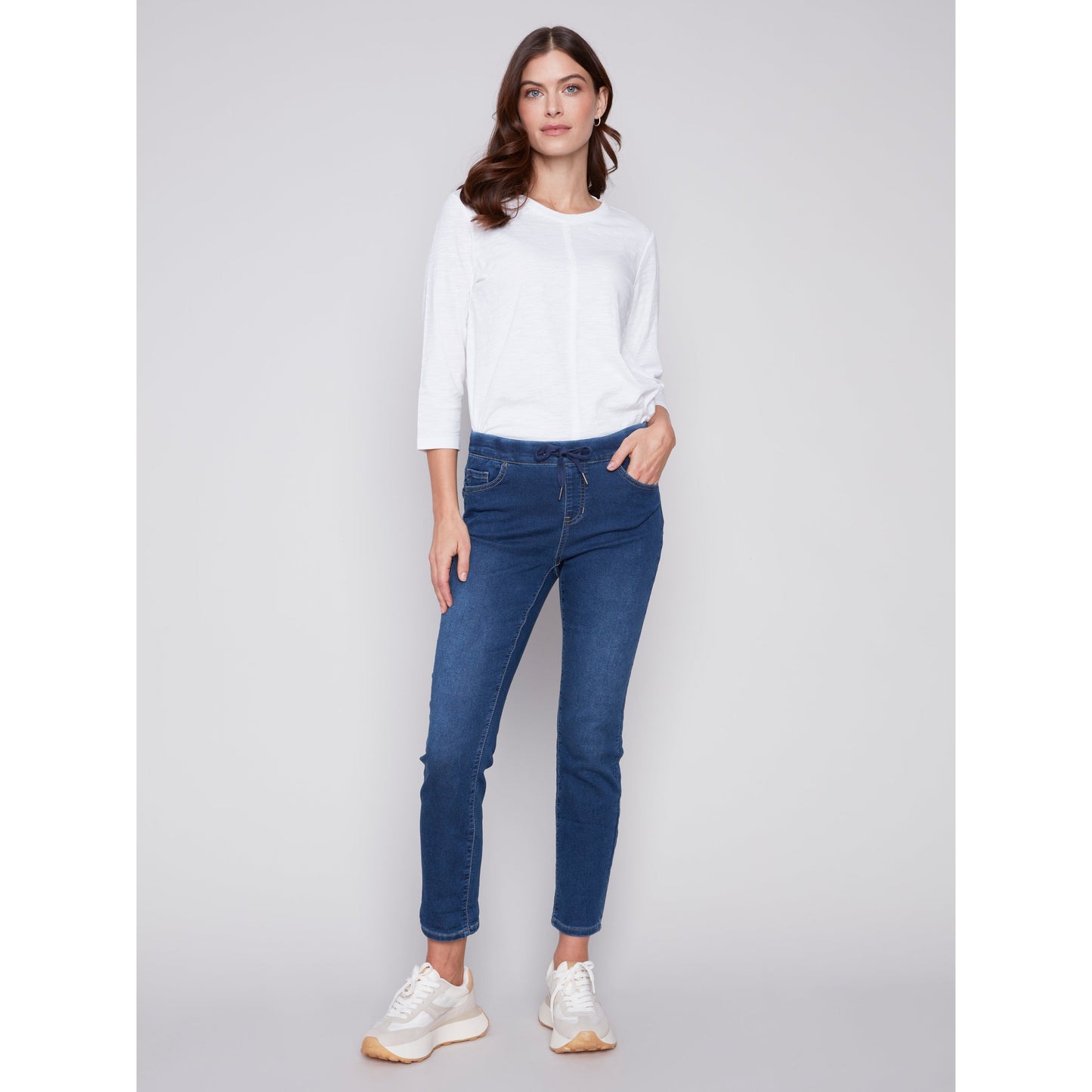 Charlie B Women's Knit Denim Joggers - Indigo