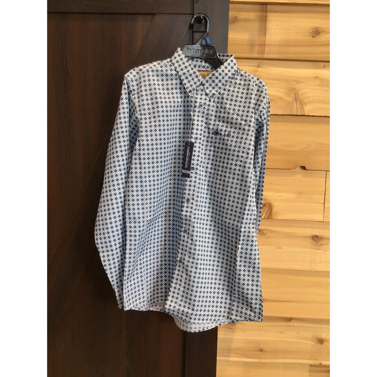 Wrangler Boy's FA 24 Long Sleeve Shirt- Blue Plaid