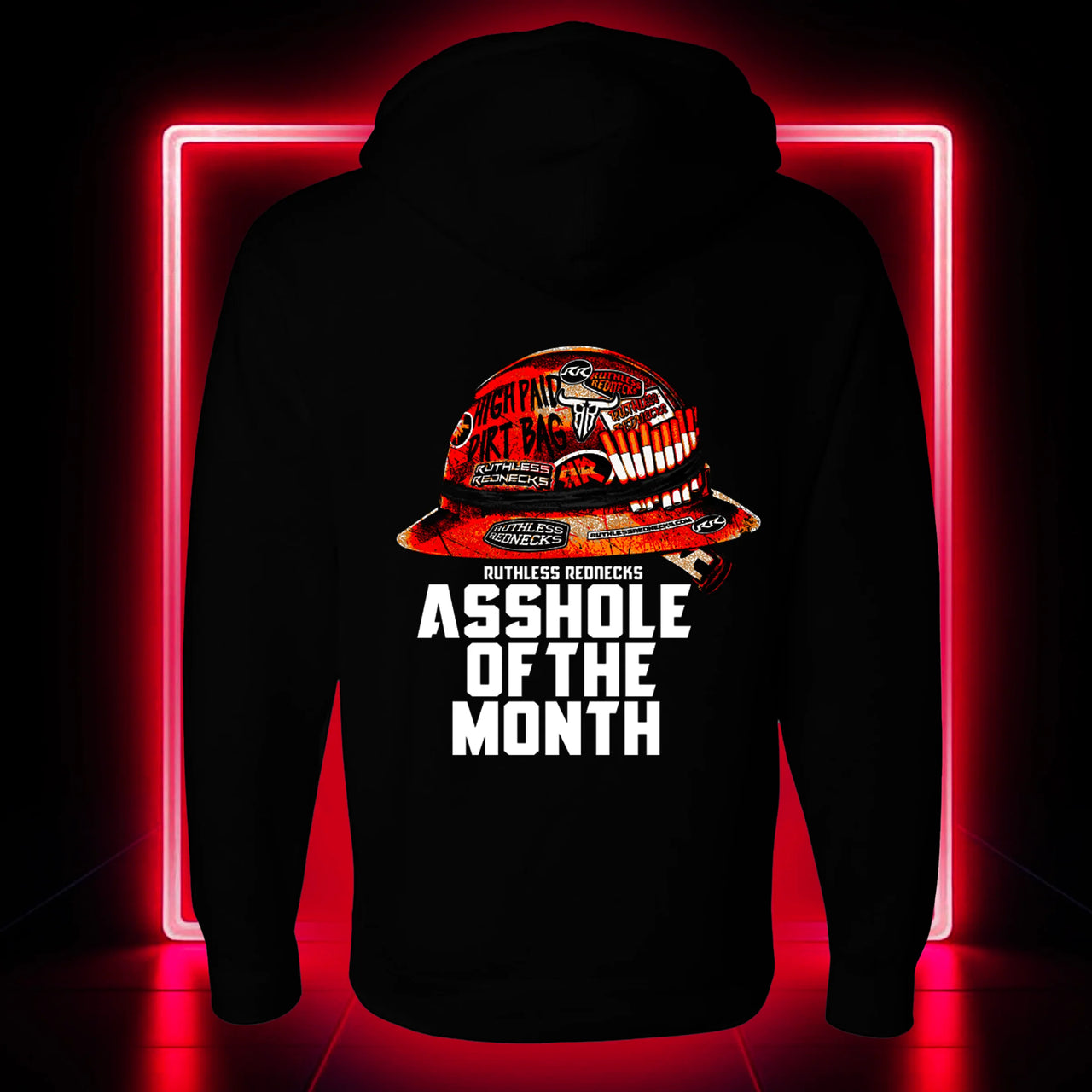 Ruthless Rednecks Asshole of the Month Expired Heavyweight Hoodie - Black