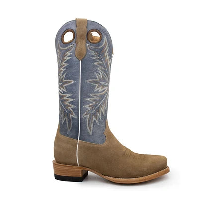 Rocking Diamond Brand Women's Futurity Cutter  Roughout Cowboy Boots- Camel