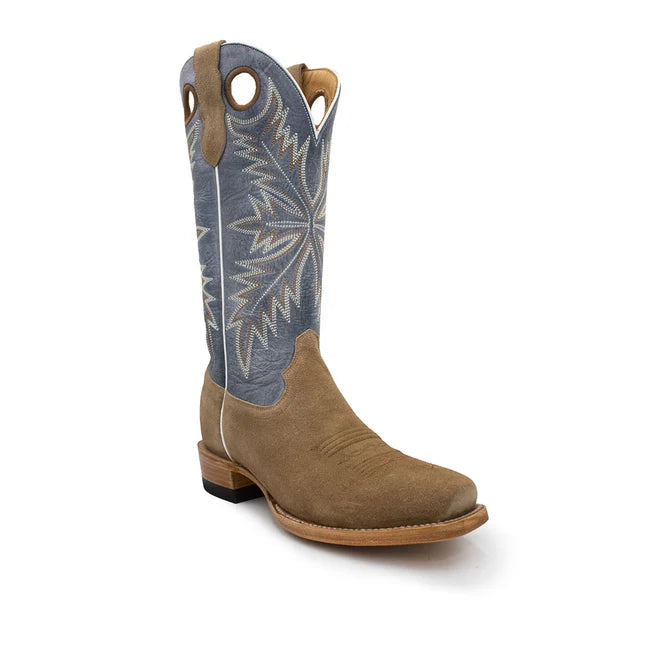 Rocking Diamond Brand Women's Futurity Cutter  Roughout Cowboy Boots- Camel