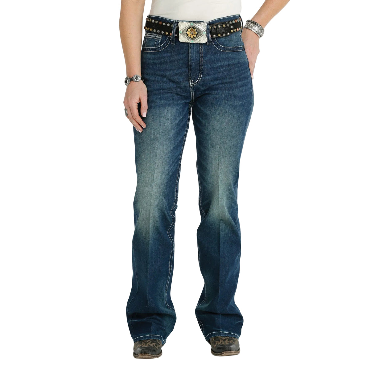 Cruel Girl Women's Skylar High Rise Bootcut Jeans - Dark Stonewash - Irvine Tack & Western Wear