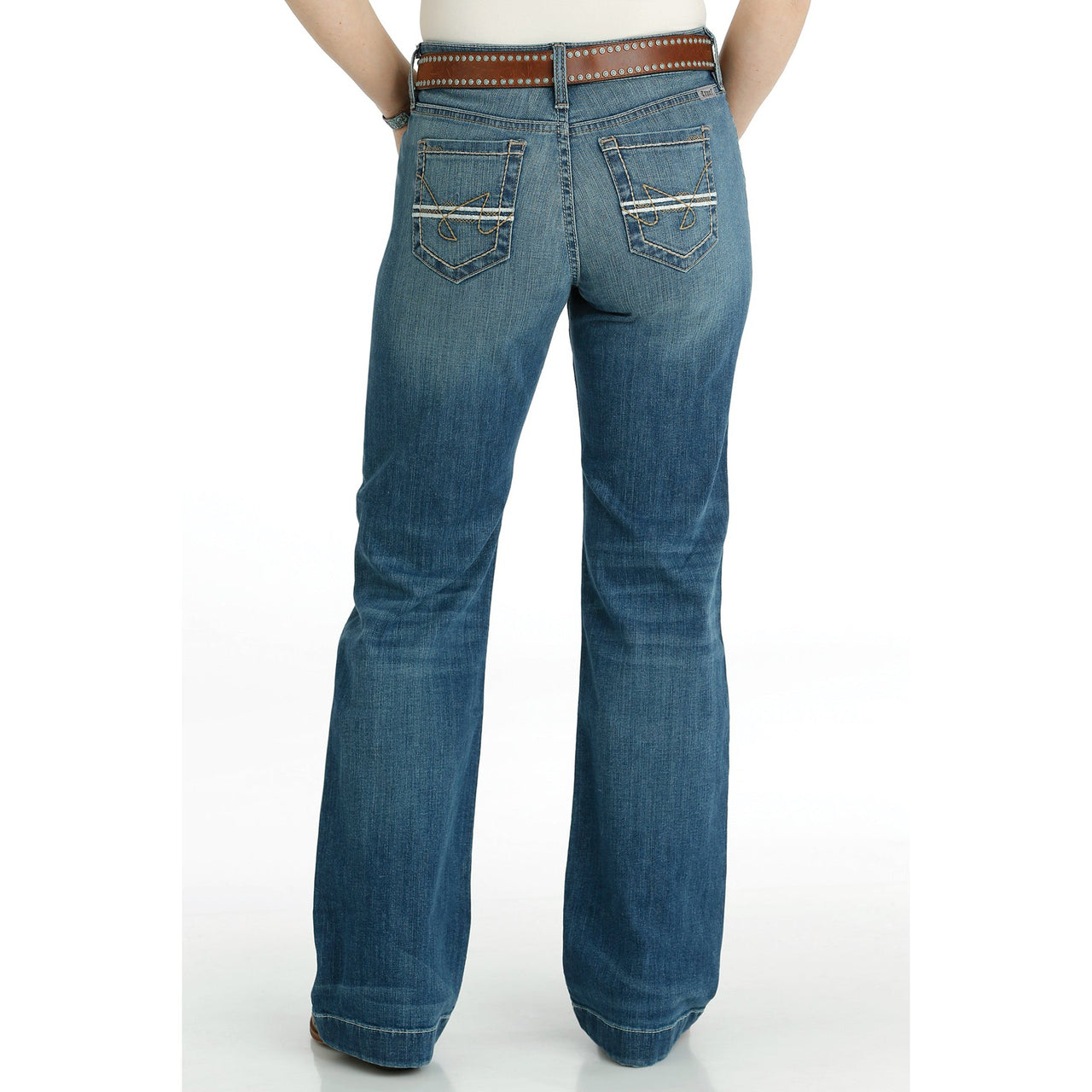Cruel Girl Women's Hayley Mid Rise Trouser Jeans - Medium Stonewash