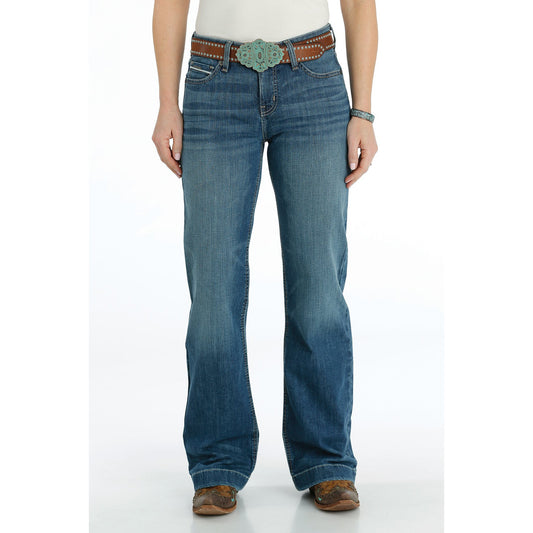 Cruel Women's Hayley Mid Rise Trouser Jeans - Medium Stonewash