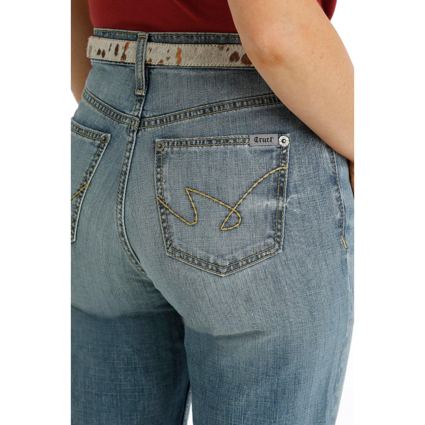 Cruel Women's Quinn High Rise Relaxed Straight Jeans - Light Stonewash