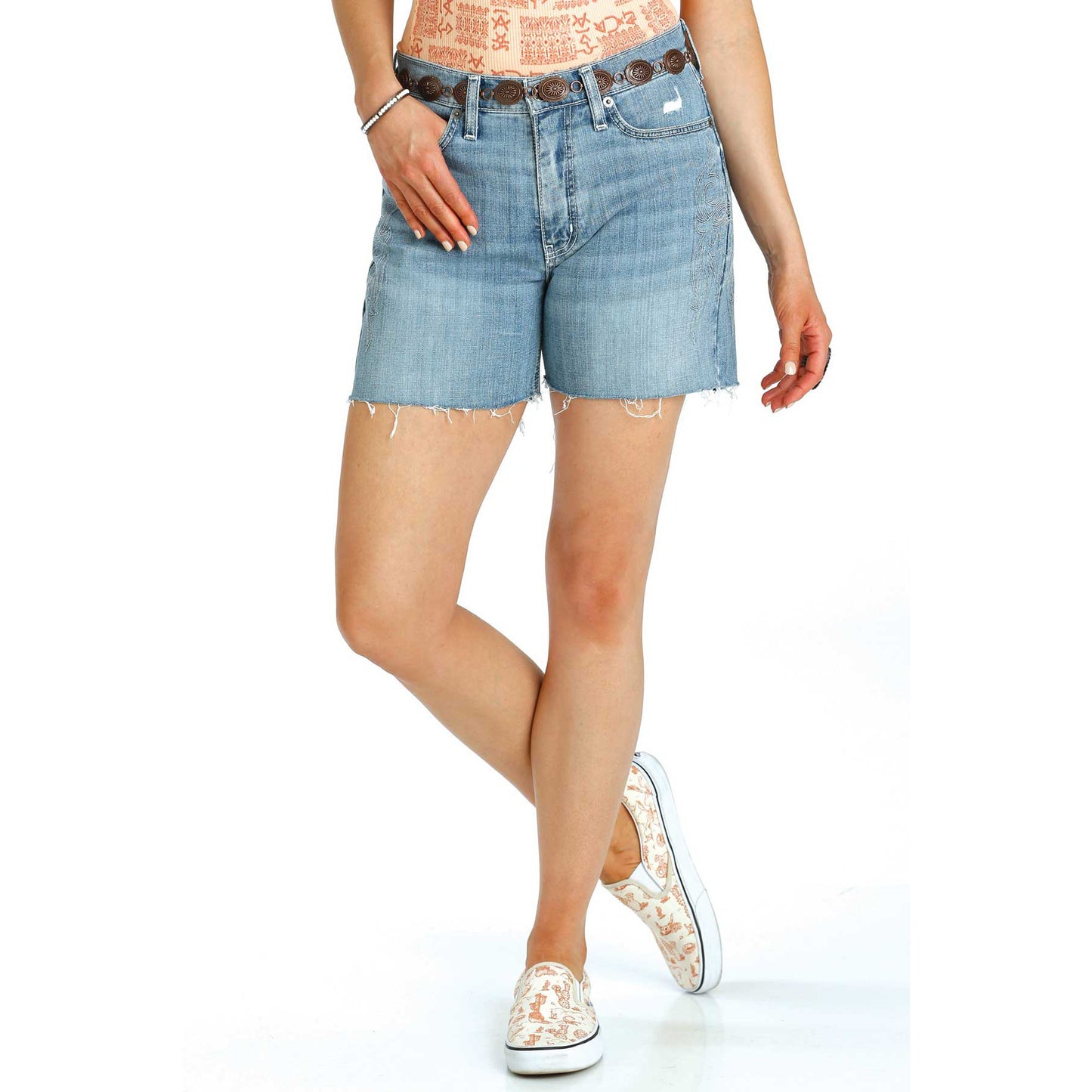 Cruel Girl Women's Quinn Shorts - Light Stone Indigo