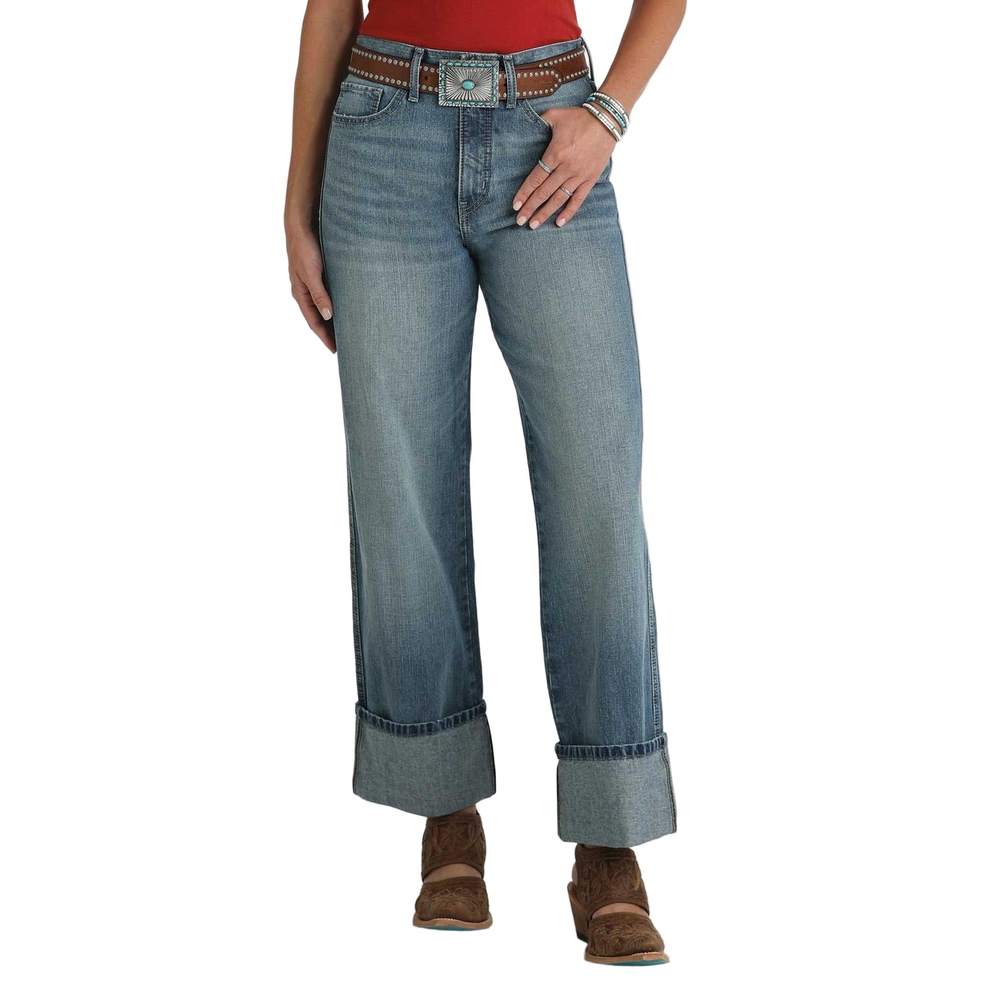 Cruel Women's Quinn High Rise Tapered Leg Jeans - Light Stonewash