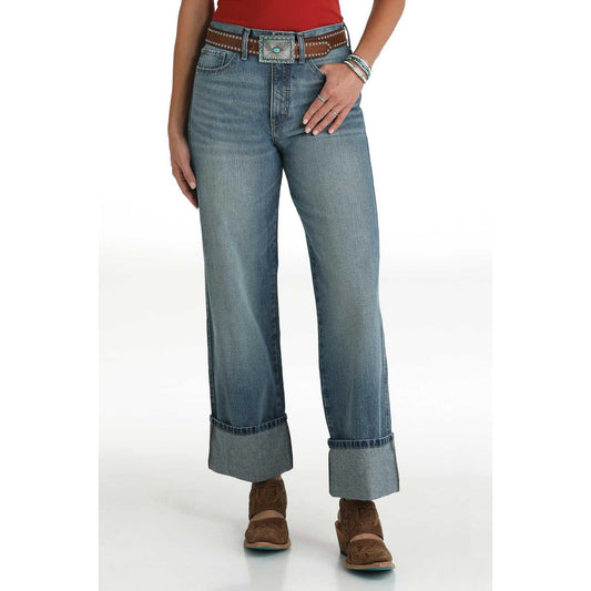 Cruel Women's Quinn High Rise Tapered Leg Jeans - Light Stonewash