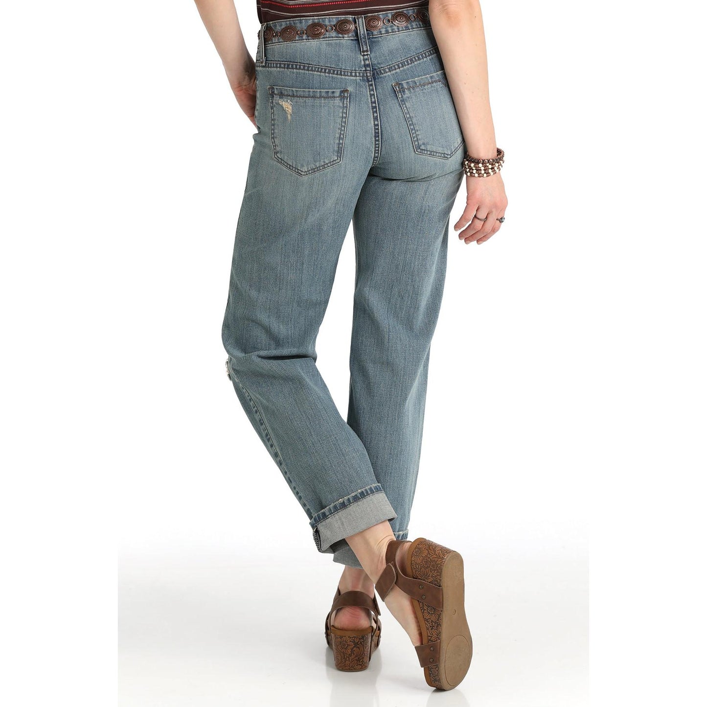 Cinch Women's Boyfriend Jeans- Medium Stone