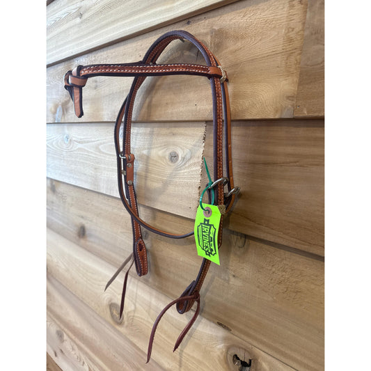 Irvine Tie Front Headstall Barbwire Stamp w/Tie Ends