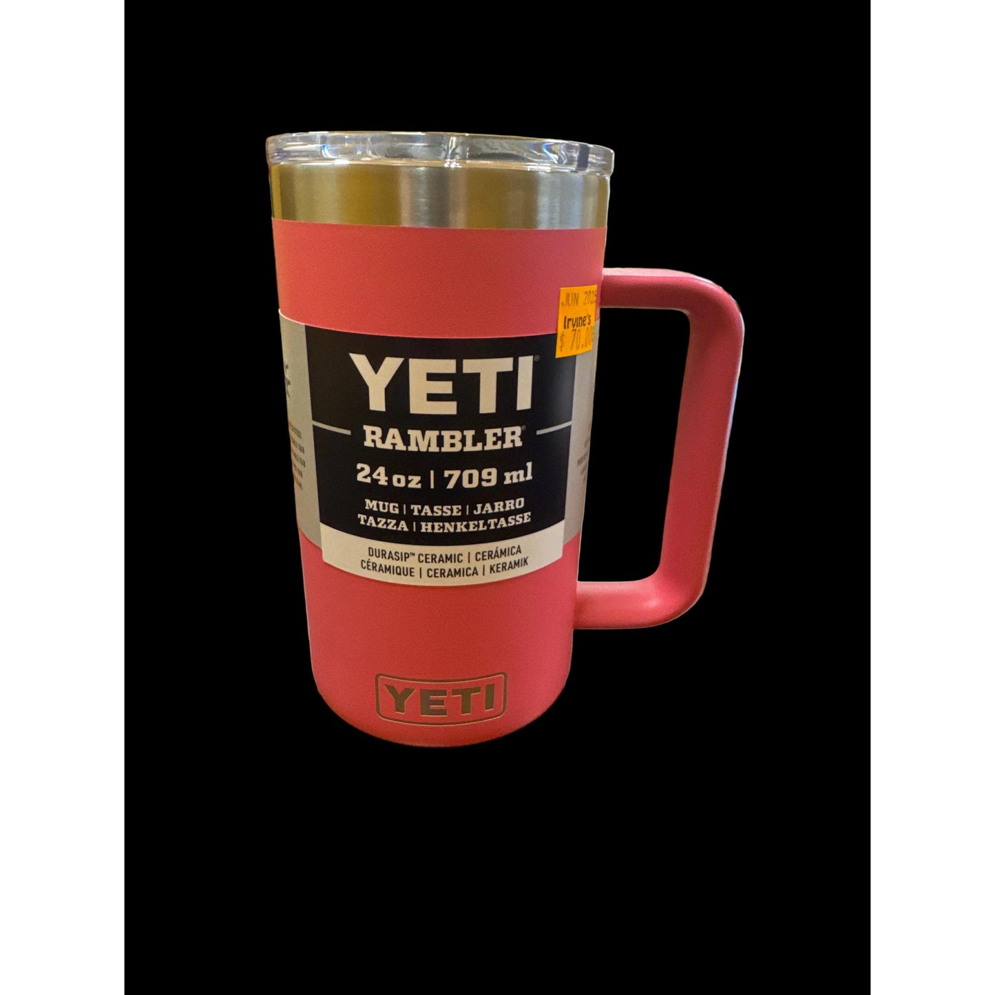 Yeti Rambler 710mL Mug w/Ceramic Lining & Magslider Lid - Tropical Pink