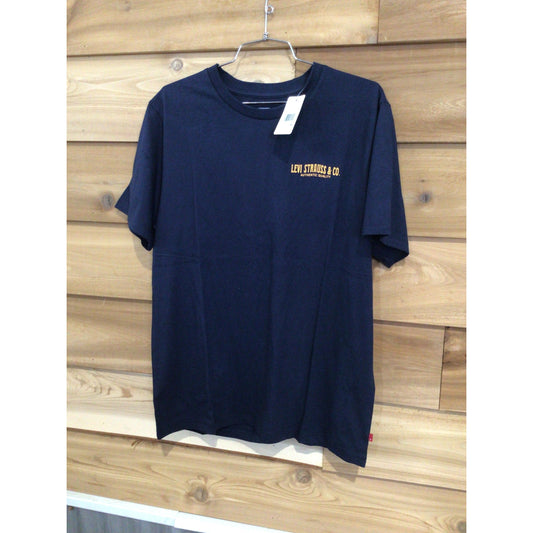 Levi Strauss Men's Bison Short Sleeve Tee Shirt- Navy