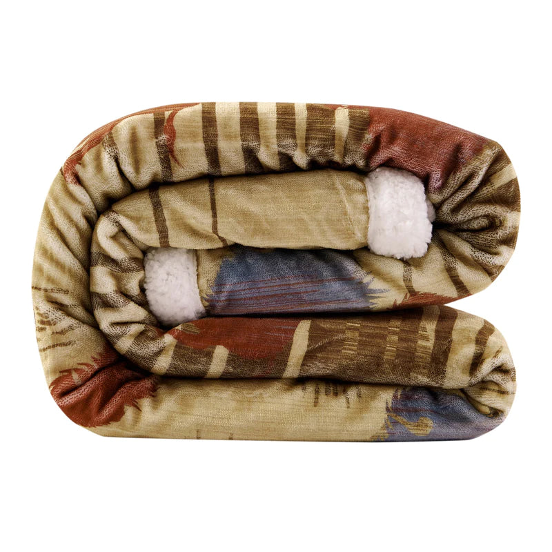 Hiend 54x68 Campfire Sherpa Throw - Home On the Range