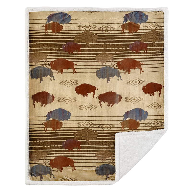 Hiend 54x68 Campfire Sherpa Throw - Home On the Range